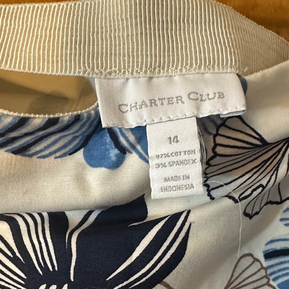 Charter Club Floral Pencil Skirt - Blue, Black, and Cream - Picture 3 of 4